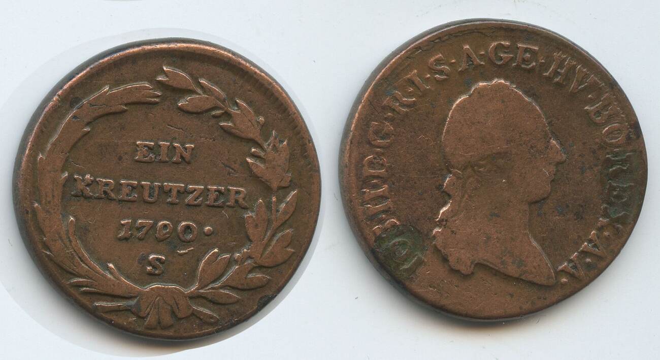 RDR Österreich Ungarn 1 Kreuzer 1790 S Schmöllnitz G5447 Joseph II