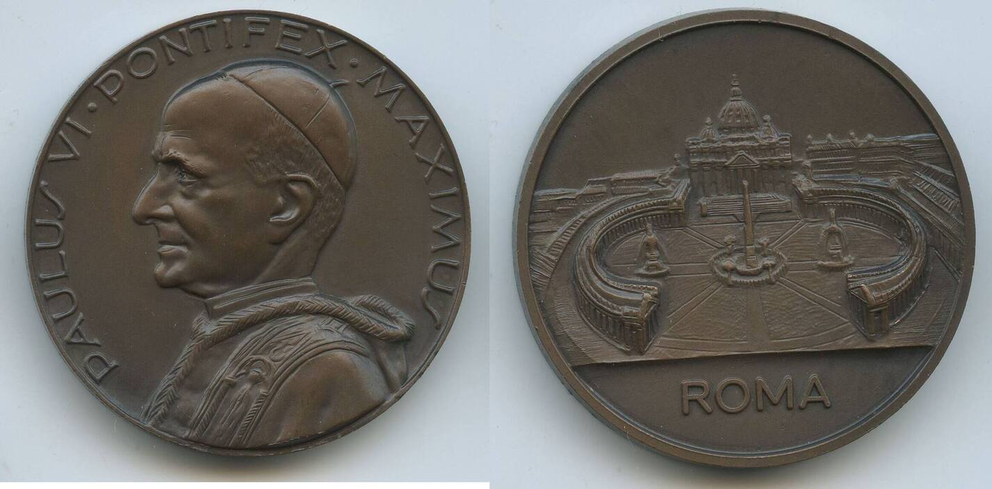 Vatikan Italien Kirchenstaat Bronzemedaille M 7253 Papst Paul VI