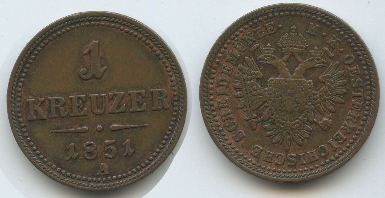 Österreich Kaiserreich 1 Kreuzer 1851 A Wien G5369 Franz Joseph I