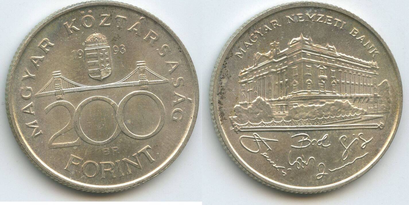 Ungarn Magyar Köztársaság 200 Forint Silber 1993 BP Budapest H0335