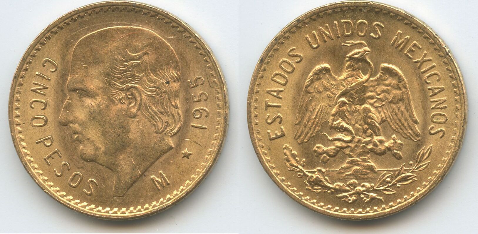 Mexiko Republik Pesos Gold M Mexican Mint M Miguel