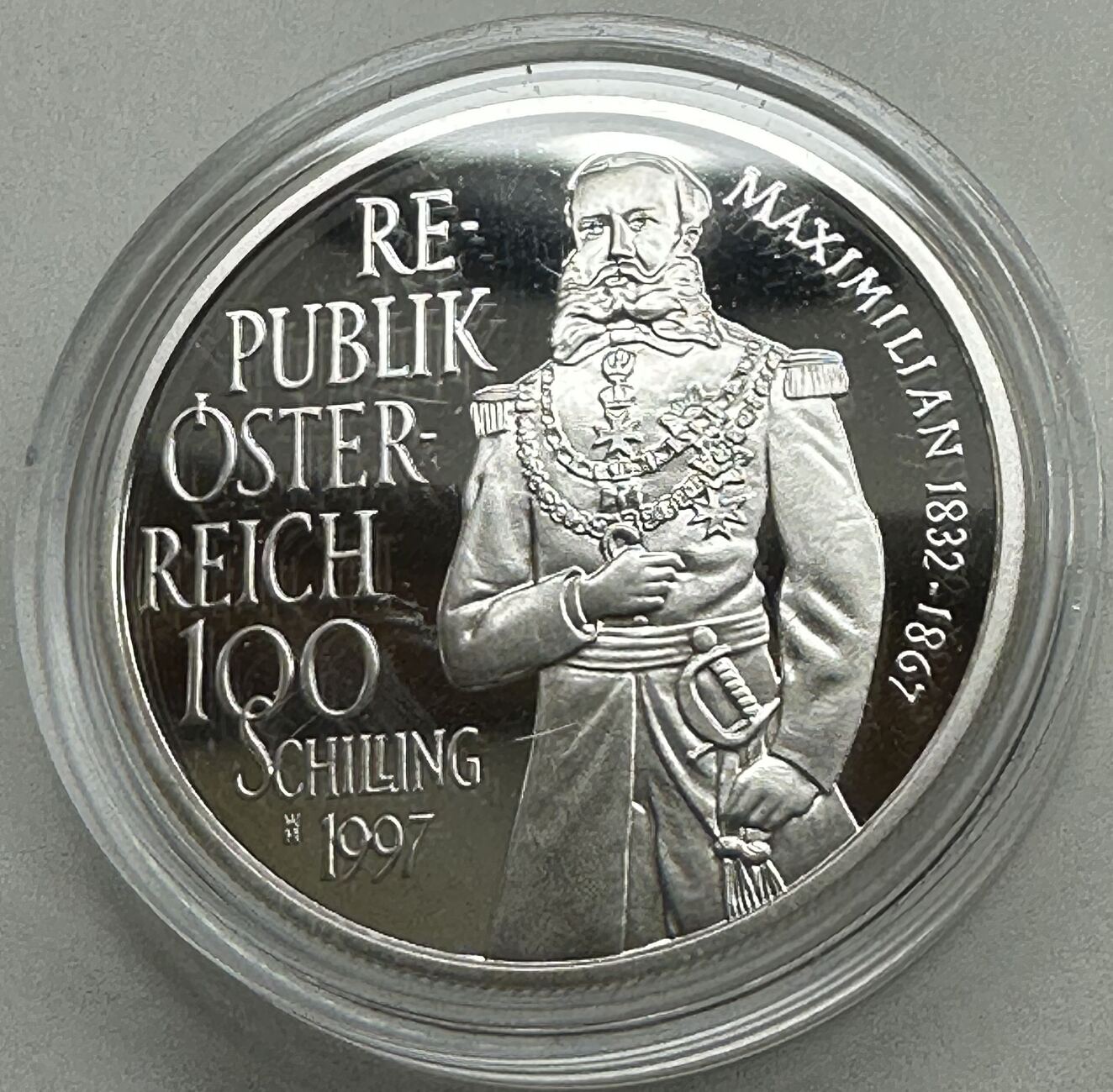 Österreich Austria 100 Schilling Silber 1997 GN522b Maximilian 1832