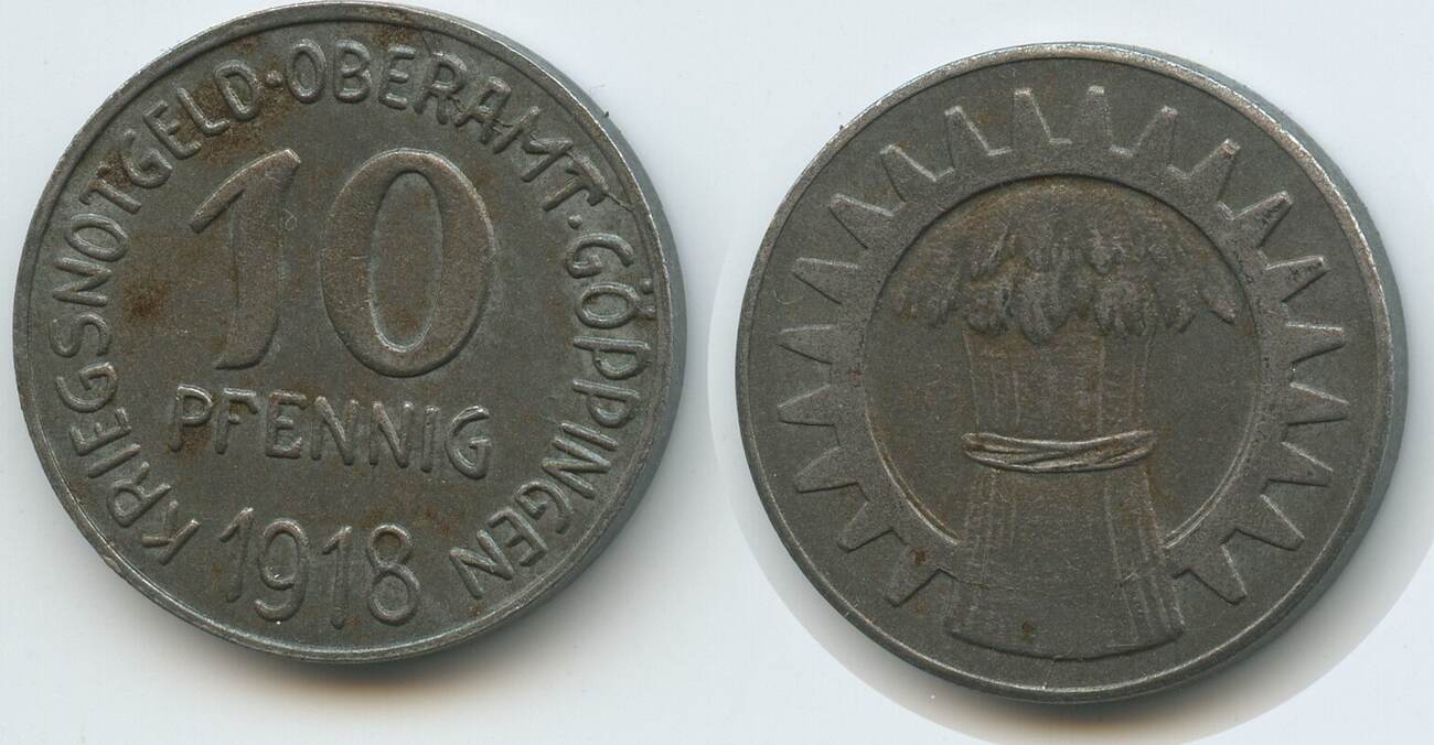 Deutsches Reich Kaiserreich 10 Pfennig Notgeld 1918 G12784 Oberamt