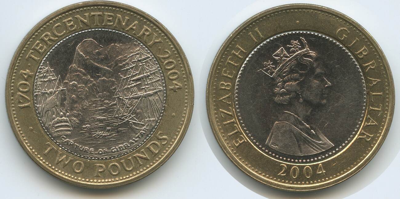 Gibraltar Two Pounds G Th Anniversary Of British