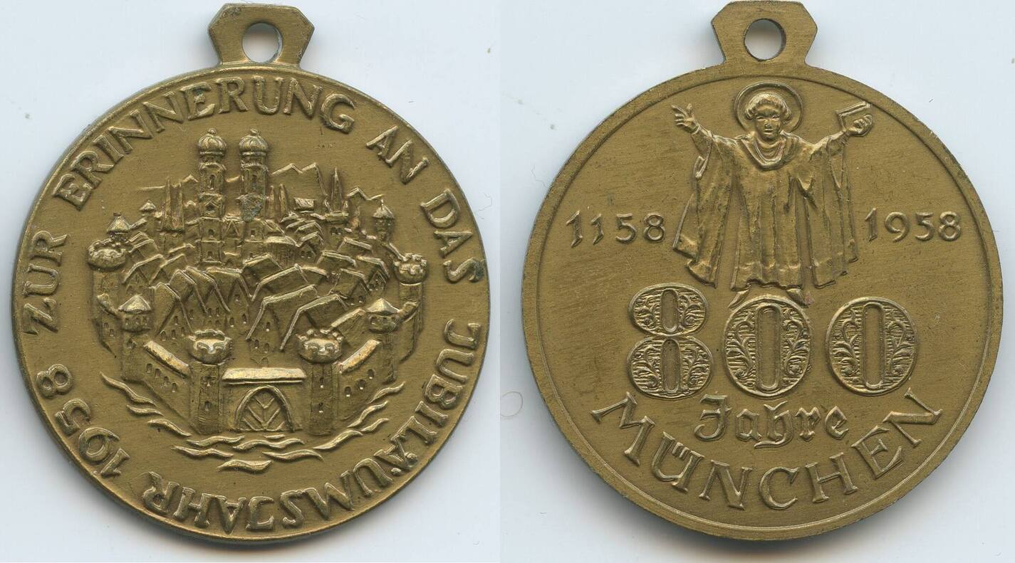 Deutschland Bundesrepublik Bayern Medaille 1958 GY1175 Jubiläum 800