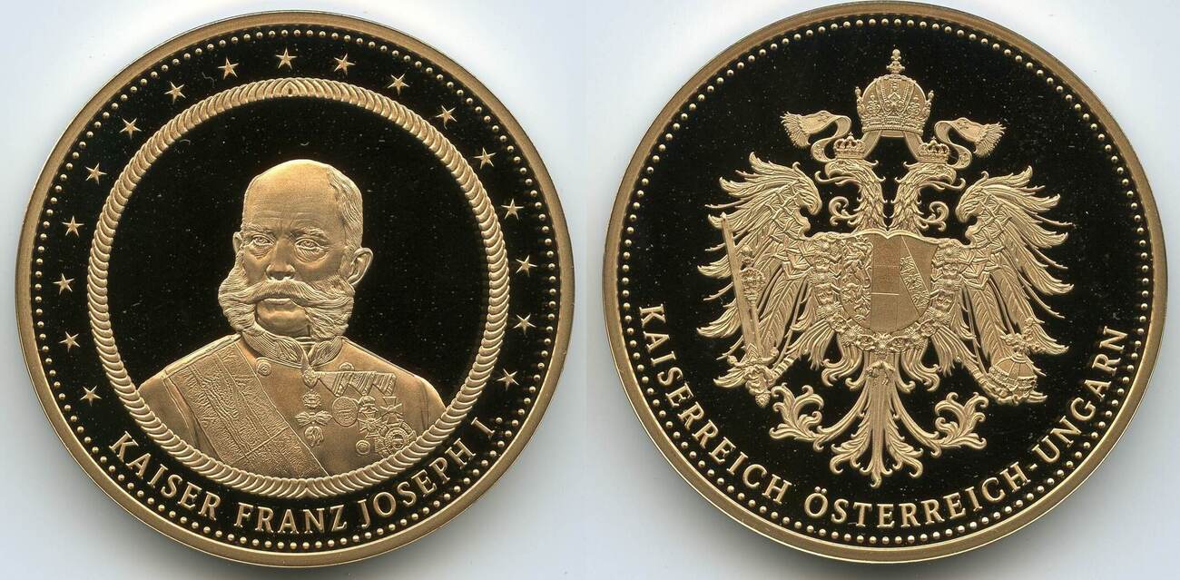 Kaiserreich Österreich Ungarn Medaille vergoldet nd PA701 Kaiser