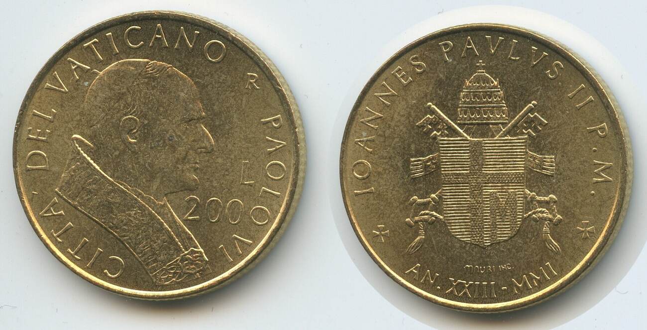 Vatikan Lire Xxiii G Lira Through The Coins Of The Popes