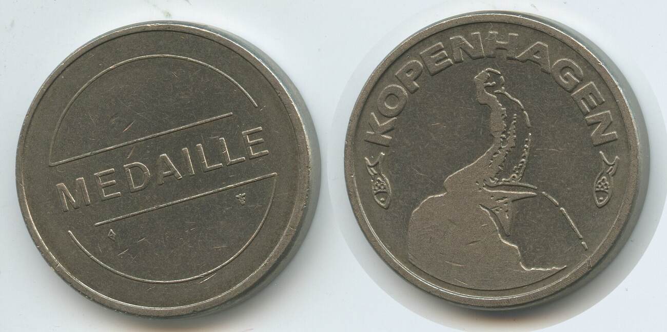 D Nemark Medaille Souvenir Token Nd G Kopenhagen Meerjungfrau