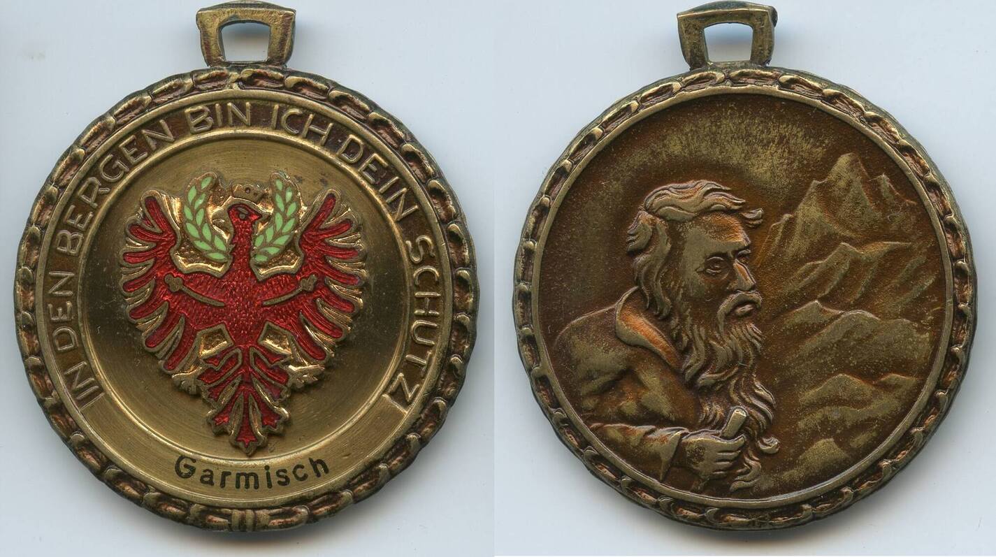 Deutschland Garmisch Tirol Schutzmedaille Uller Alte ULLR Medaille Nd