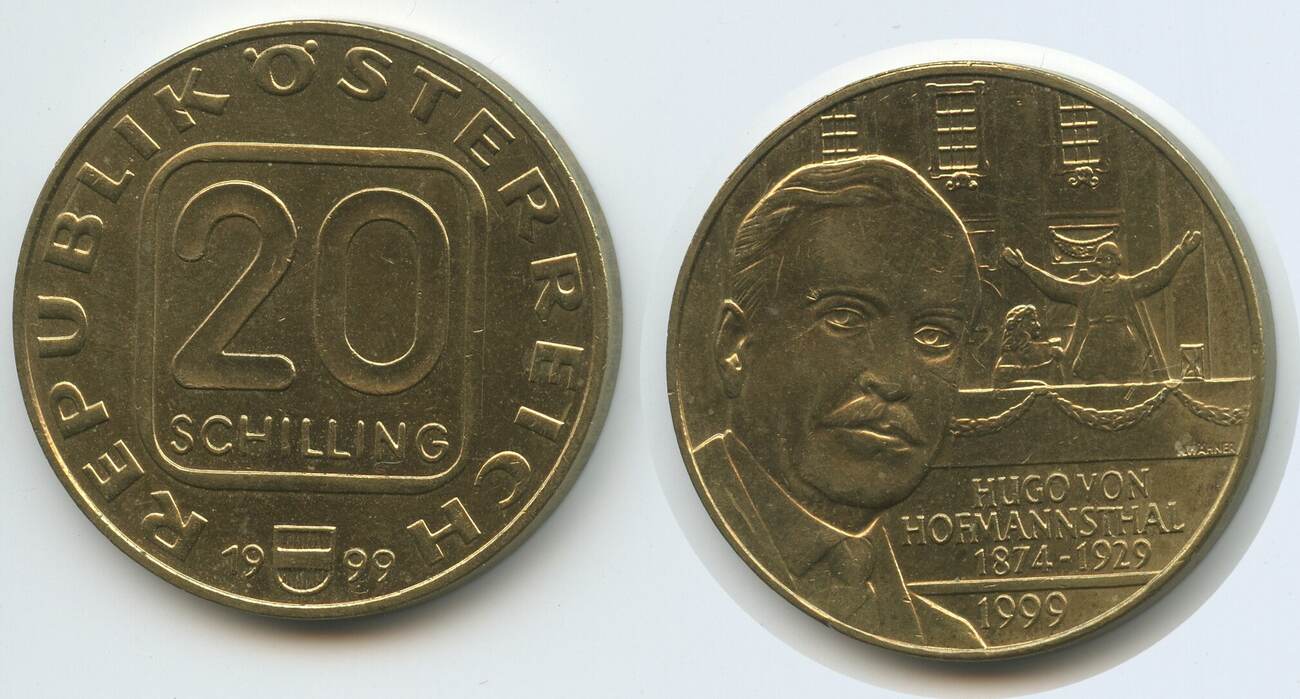 Österreich 2 Republik 1945 2001 20 Schilling 1999 G15672 Hugo Von