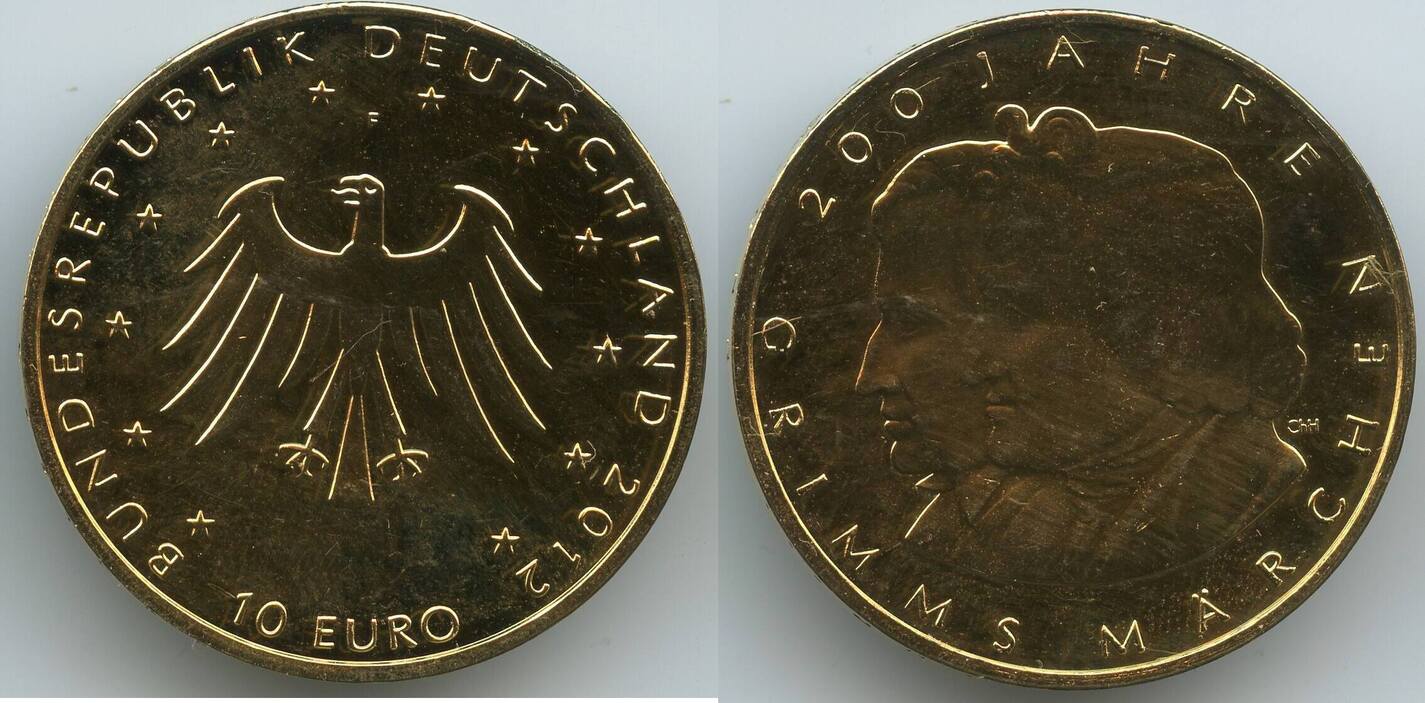 Deutschland Bundesrepublik 10 Euro Vergoldet 2012 S0147 200 Jahre