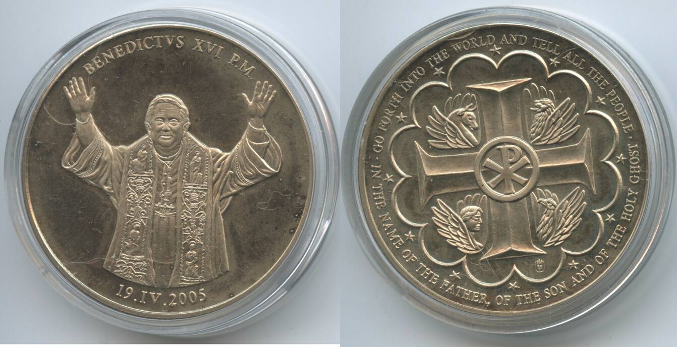 Vatikan Medaille 2005 04 19 GY293 Papst Benedikt XVI Benedictus XVI