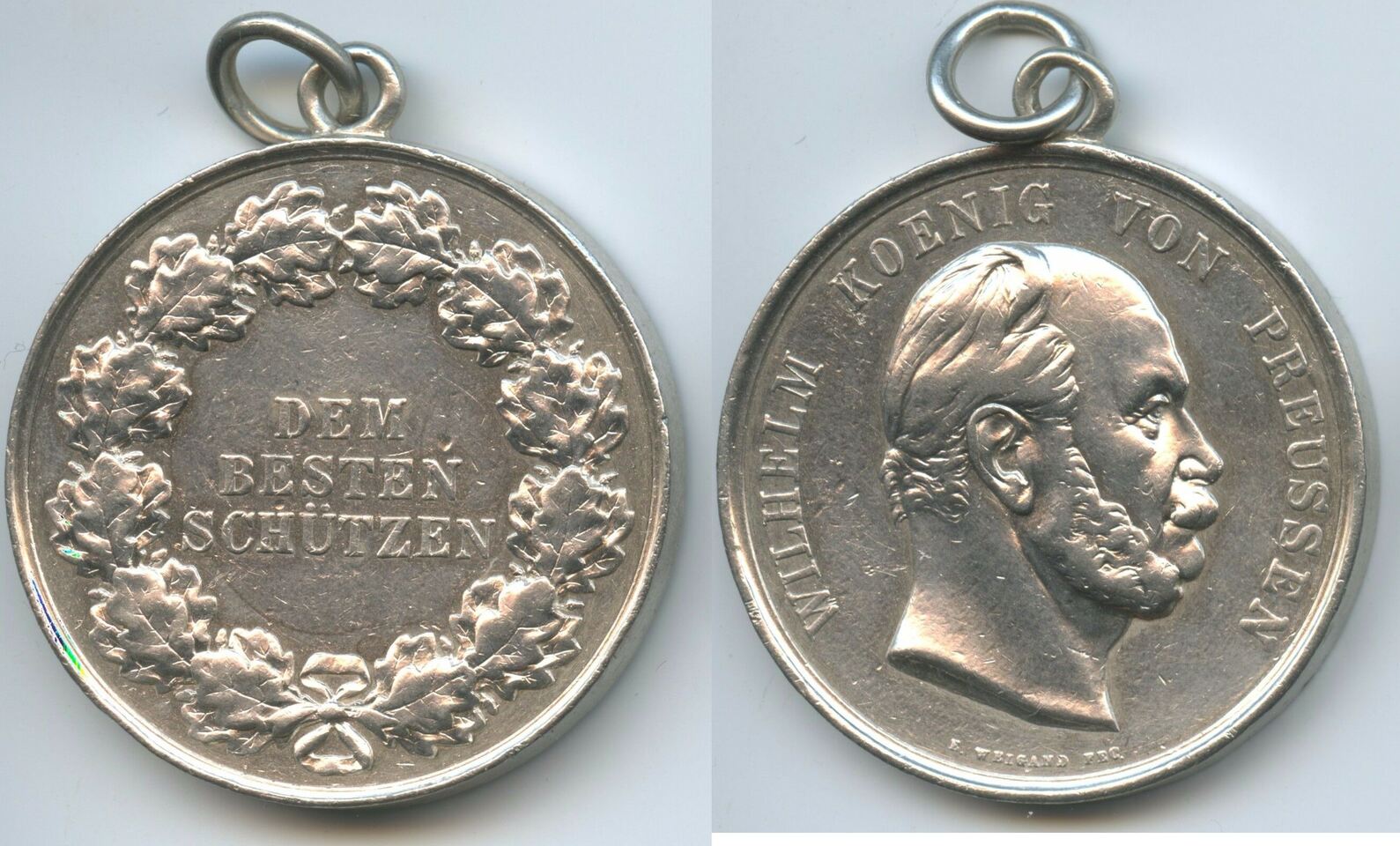 Gx Sch Tzenmedaille Preussen Dem Besten Sch Tzen Silber Wilhelm I