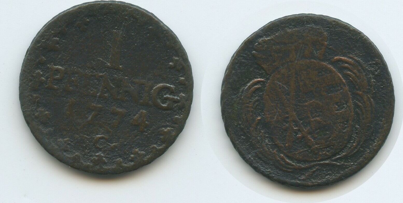 Sachsen Albertinische Linie 1 Pfennig 1774 C G14102 Friedrich August