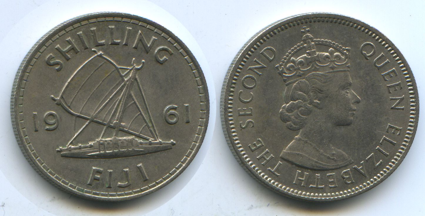 Fiji Fidschi Shilling 1961 Ss MA Shops