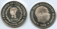 Elfenbeinküste 10 Francs M#3443 - Elfenbeinküste 10 Francs 1966 KM#1 Silber Côte d.Ivoire Elefant