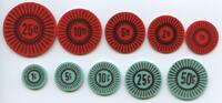 Keeling Cocos Island 1, 5, 10, 25, 50 Cents + 1,2,5, 10, 25 R M#05 - Kompletter Satz Keeling Cocos Inseln 1968 Kunststoff-Token