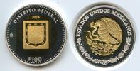 Mexiko 100 Pesos M#3406 - Distrito Fedral - Bimetall Goldkern, Silberring SEHR RAR