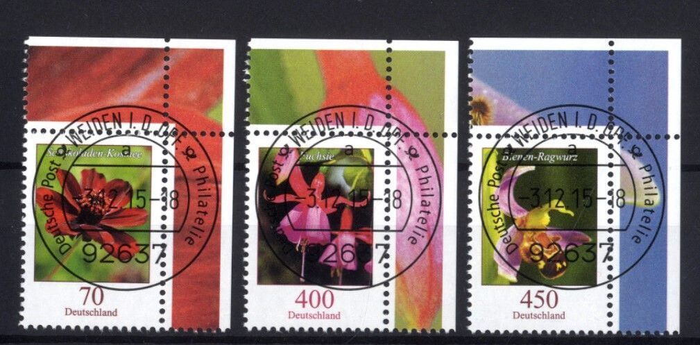 2015 BRD Bund 3189 3191 Gestempelt Vollstempel Ecke Eckrand EVST