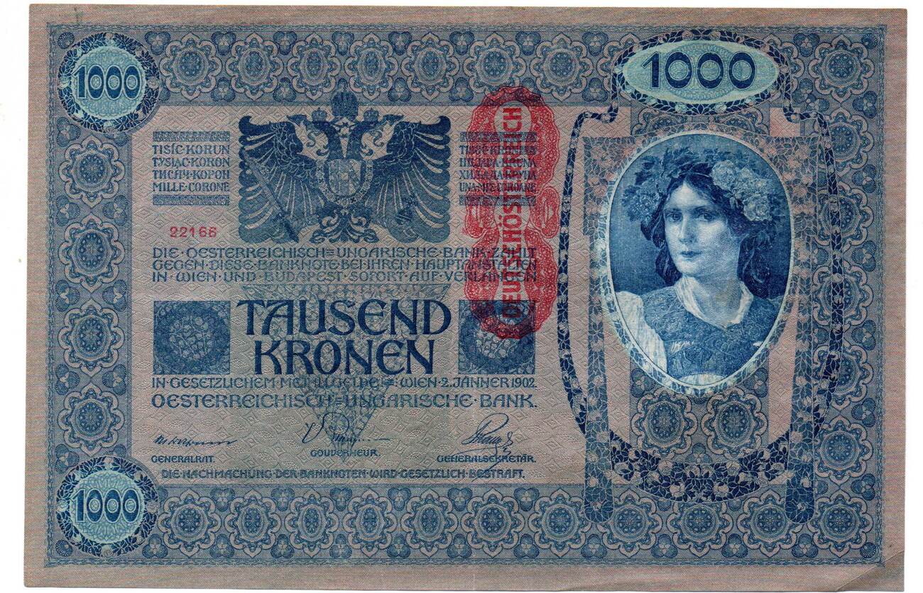 Autriche Austria Osterreich 1000 Kronen 2 01 1902 Ss MA Shops