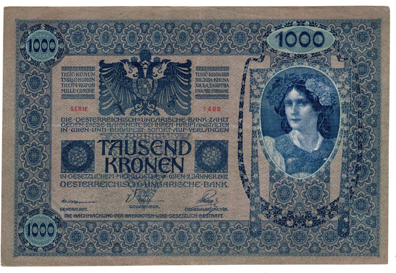 Autriche Austria Osterreich 1000 Kronen 2 01 02 VF MA Shops