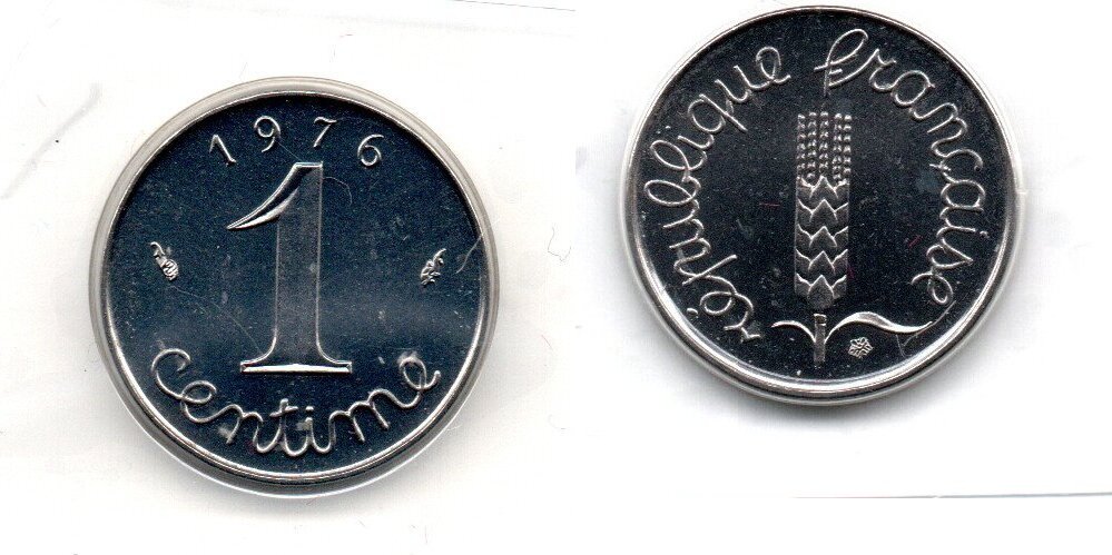 France Frankreich 1 Centime 1976 BU MA Shops