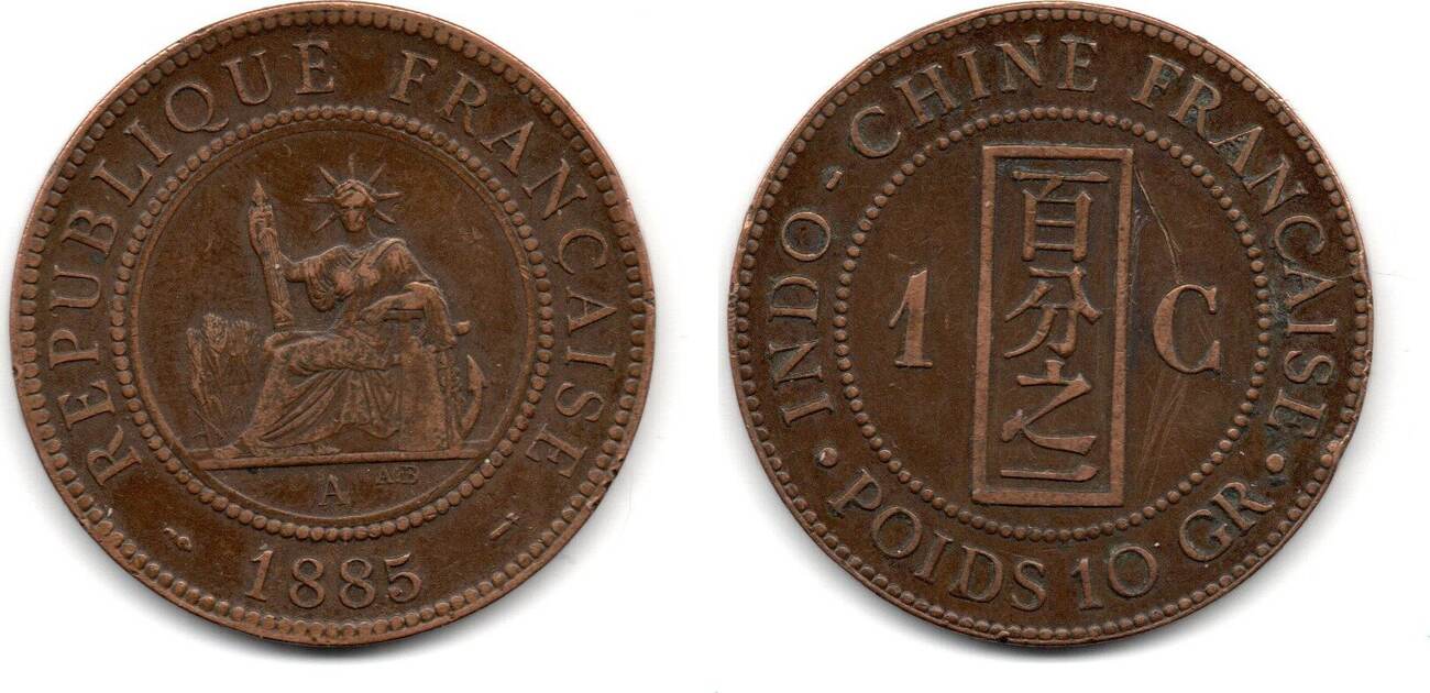 Indochine Indochina 1 Cent 1885 F MA Shops