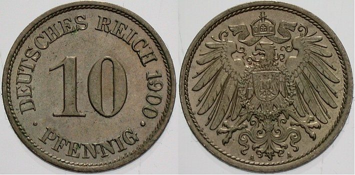 Kleinm Nzen Kaiserreich Pfennig A Grosser Adler Fast