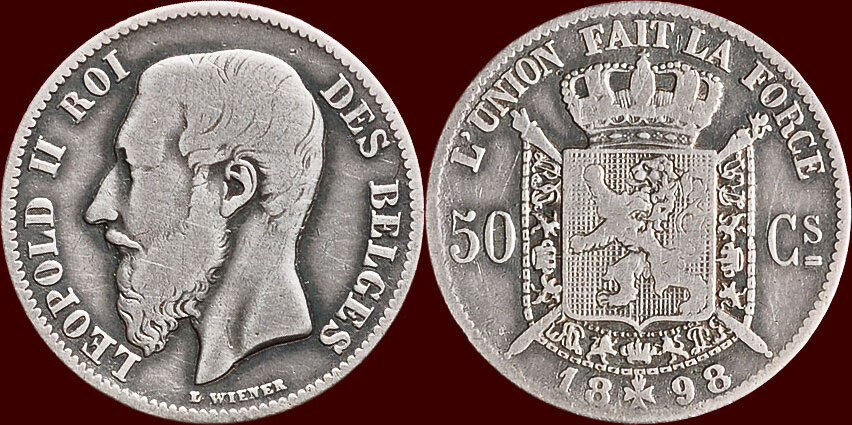 Centimes Fr Belgium Kingdom Leopold Ii F Ss