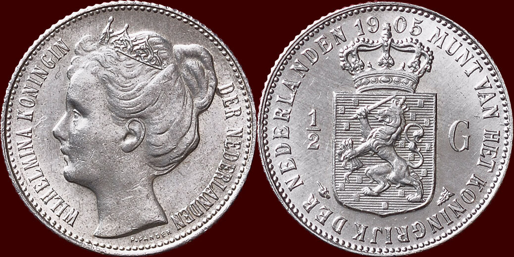 Koninkrijk der Nederlanden ½ Gulden 1905 NEDERLAND NETHERLANDS