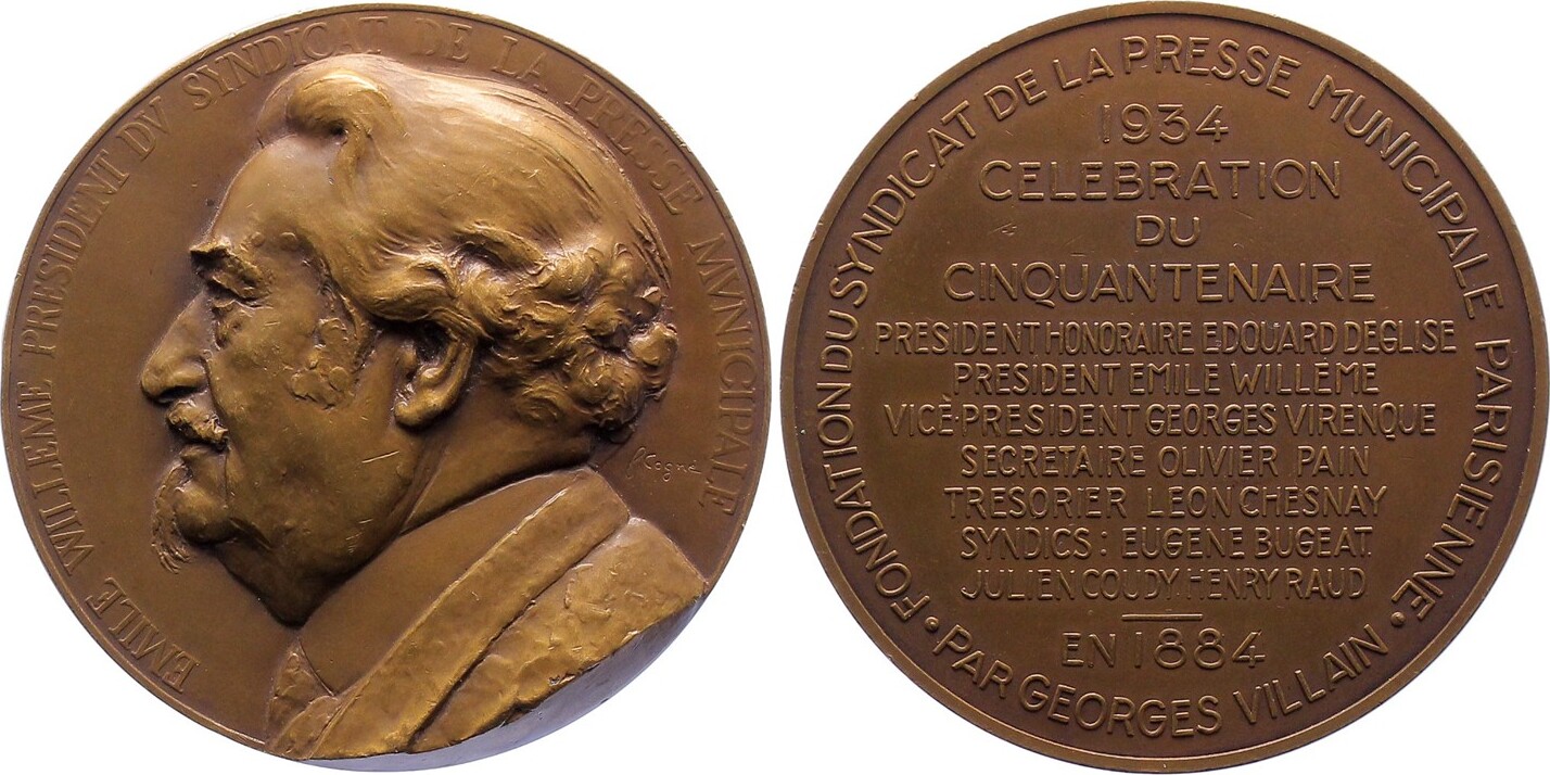 Frankreich Paris Stadt Bronzemedaille 1934 Kl Randfehler Winzige