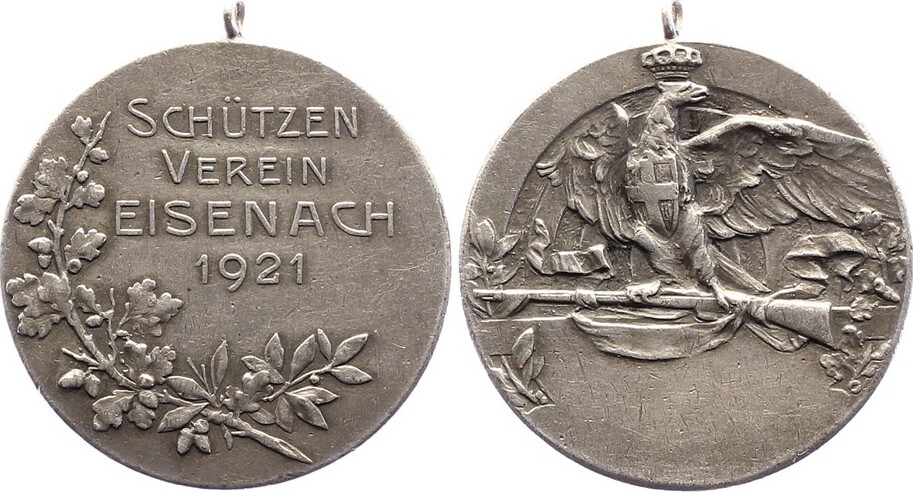 Sachsen Eisenach Stadt Versilberte Bronzemedaille Sehr Sch N Ma