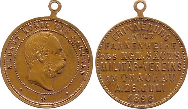 Sachsen Dresden Stadt Trachau Bronzemedaille 1896 Sehr schön MA Shops