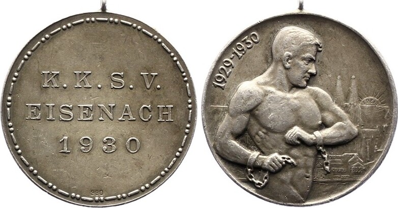 Sachsen Eisenach Stadt Silbermedaille Mattiert Winz Kratzer