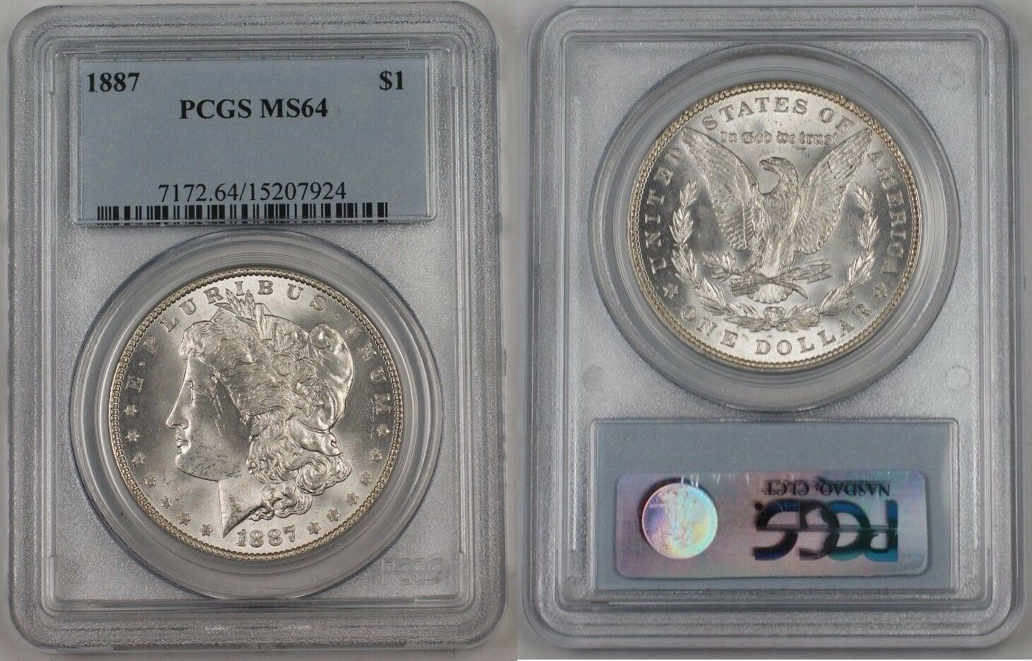 Usa Dollar Us Morgan Silver Coin Pcgs Ms Lightly Toned Br K