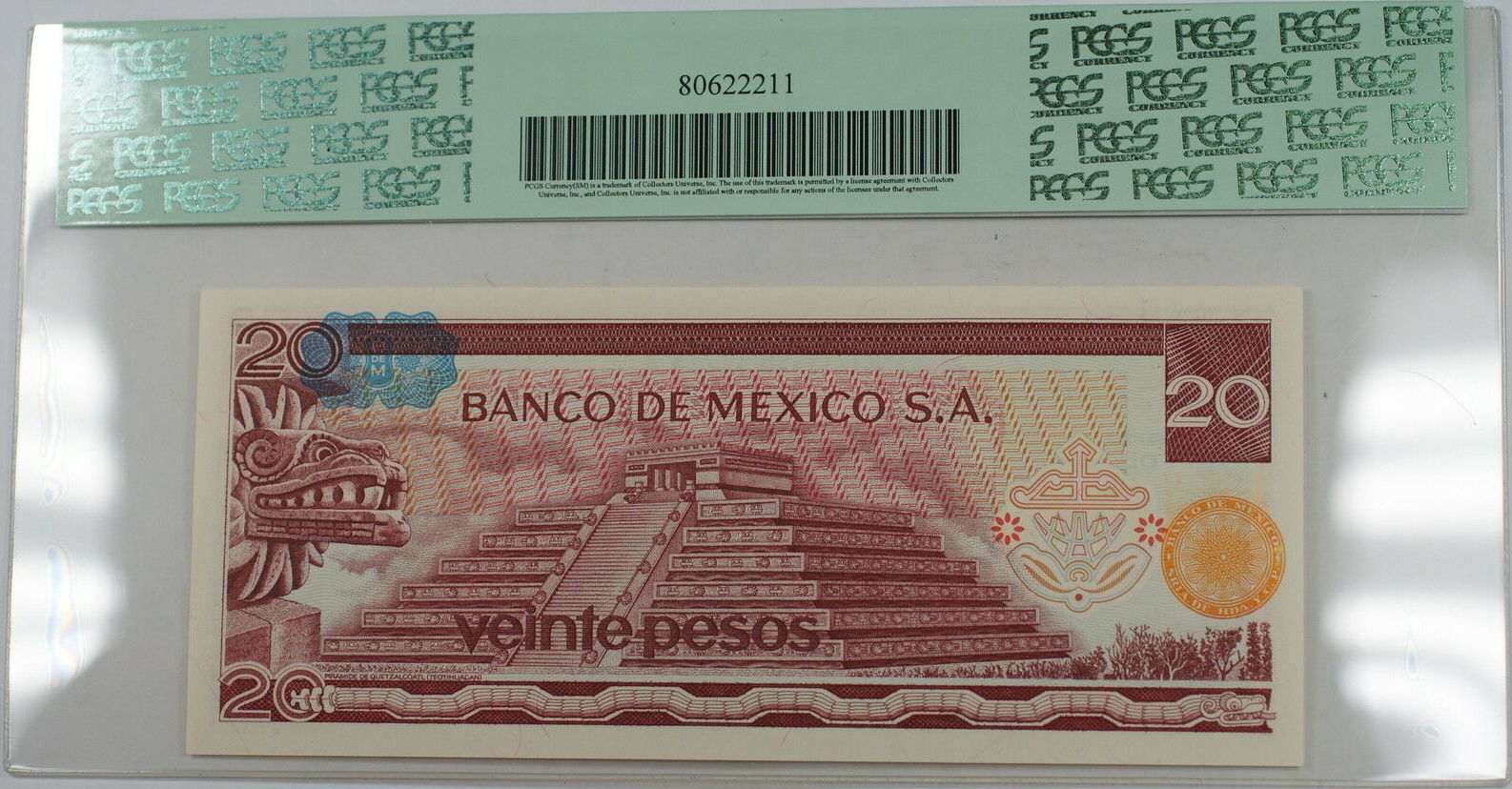 Banknoten Pesos Banco De Mexico S A Note Scwpm D Pcgs