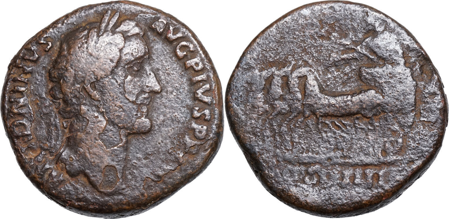 Antoninus Pius Ae Sesterz Rom Kaiser Mit Adlerzepter In