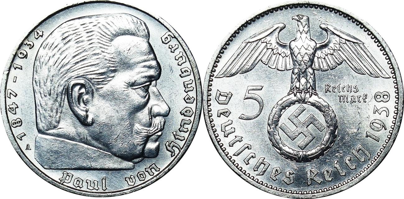 Deutschland Reichsmark A J Paul Von Hindenburg Vz Stg Ma Shops