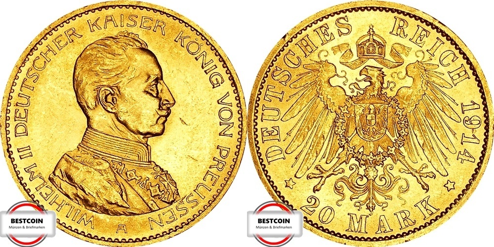 Preussen Mark A J Gepr Gt Unter Kaiser Wilhelm Ii Vz Stg