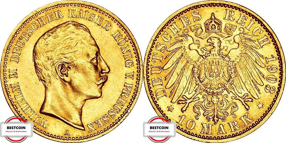 Preussen Mark A J Gepr Gt Unter Kaiser Wilhelm Ii Vz