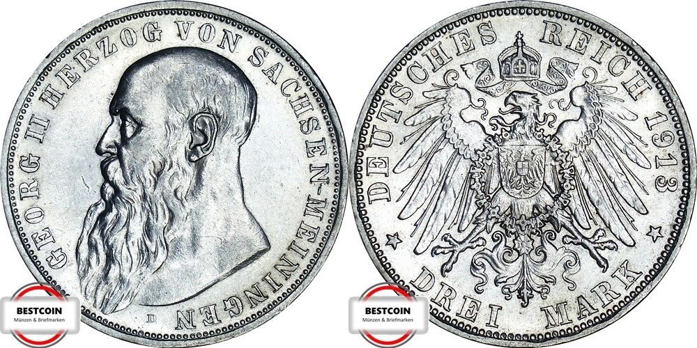 Sachsen Meiningen Mark D J Gepr Gt Unter Herzog Georg Ii