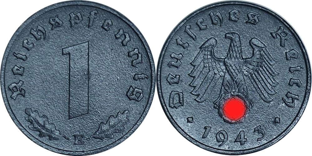 DEUTSCHLAND 1 Reichspfennig 1943 E J 369 Kursmünze aus dem Dritten