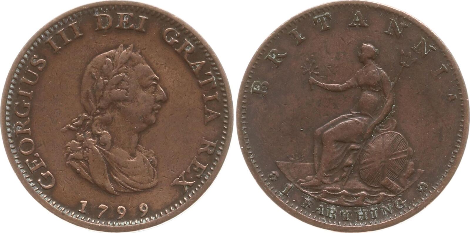 Großbritannien Farthing 1799 George III 1760 1820 Besser als sehr