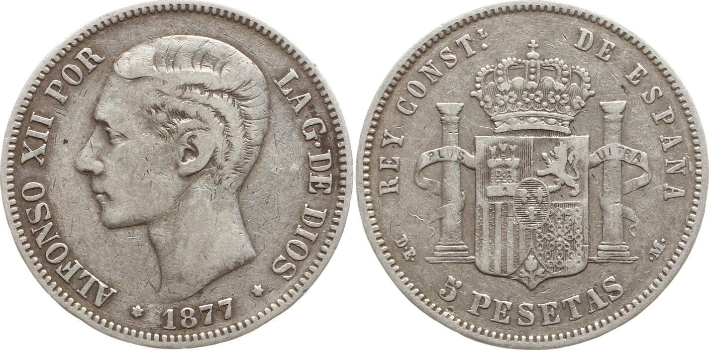 Spanien K Nigreich Pesetas Alfonso Xii Sehr Sch N