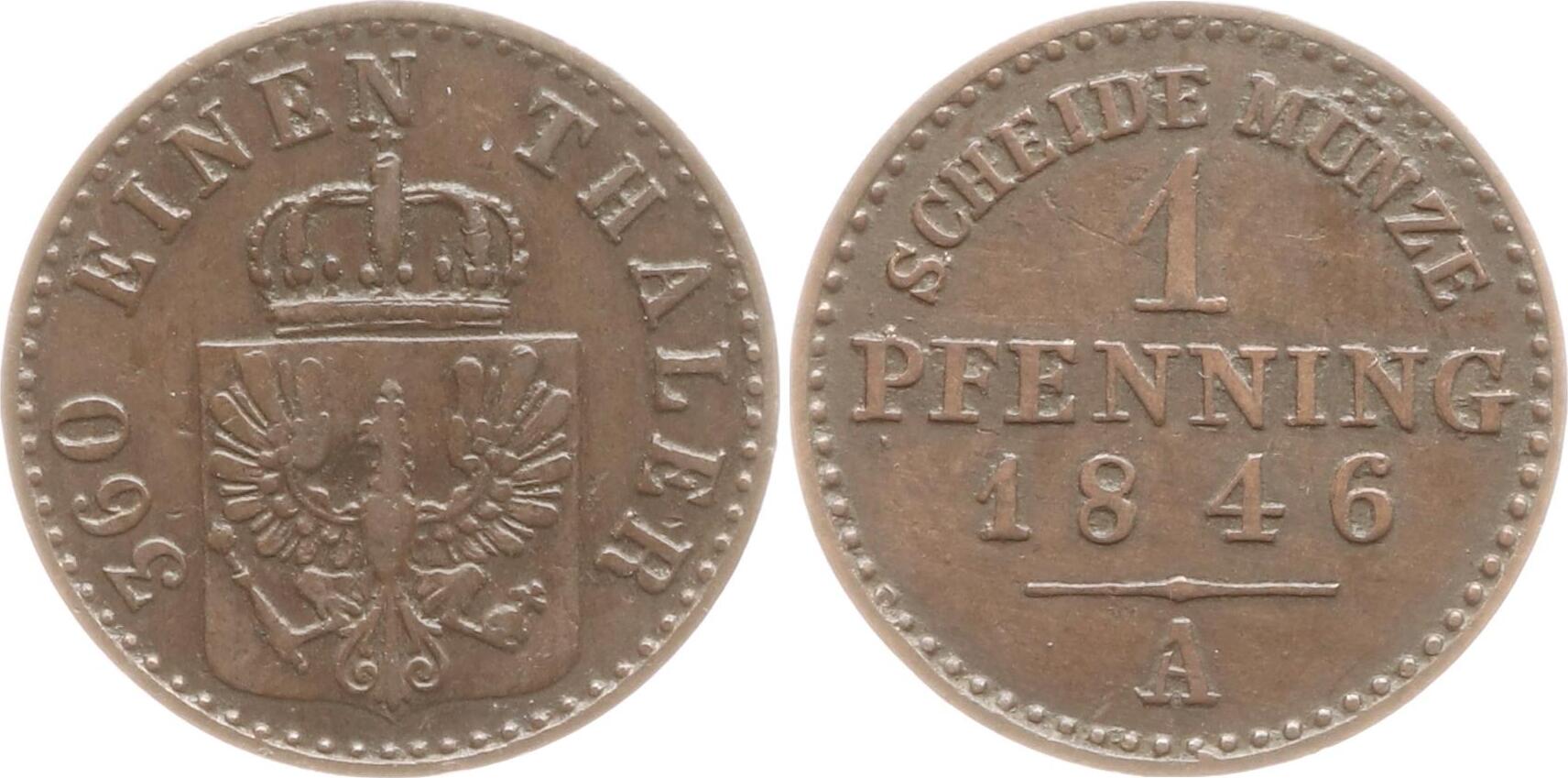 Preußen Königreich 1 Pfennig 1846 A Friedrich Wilhelm IV 1840 1861