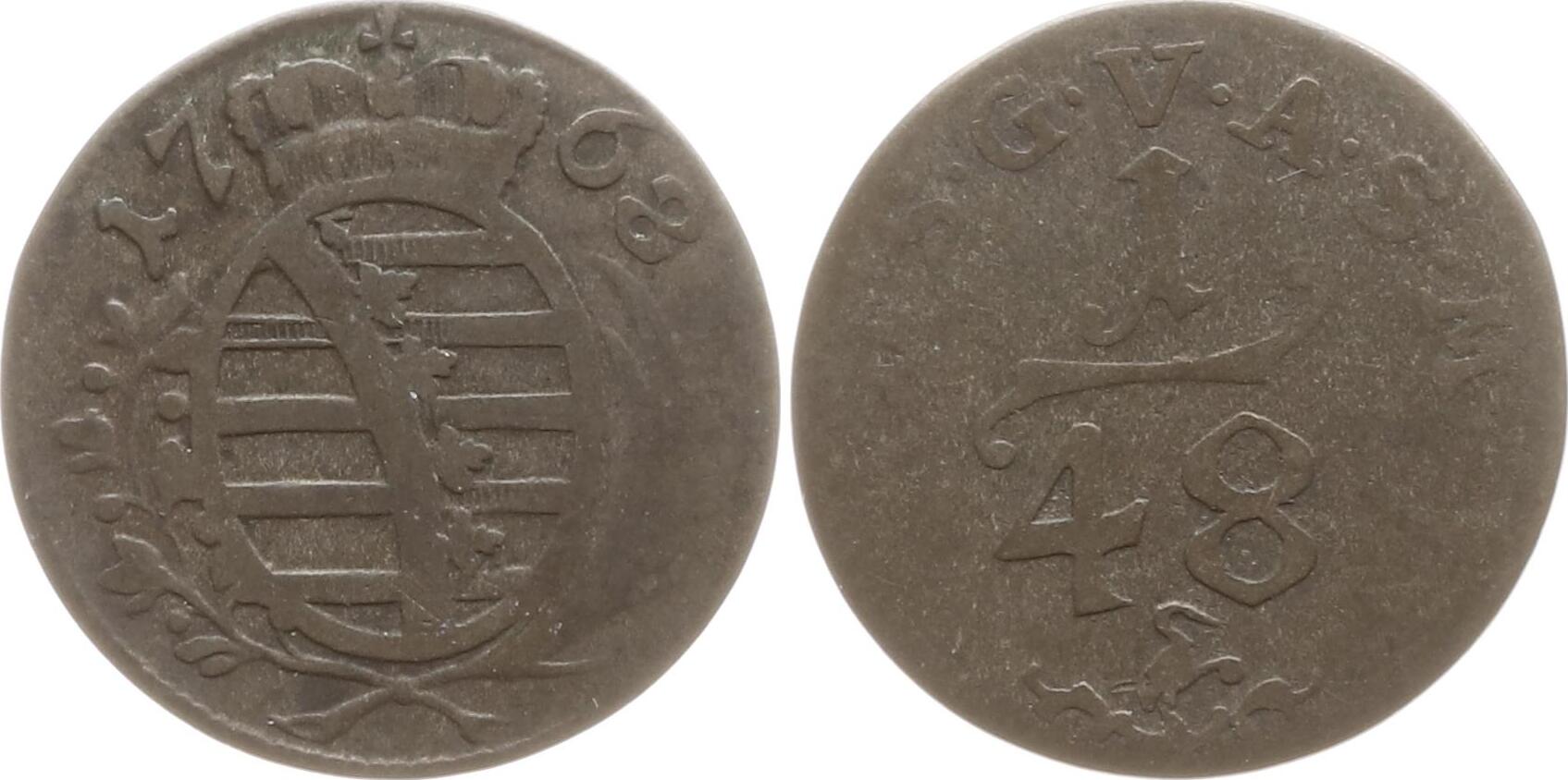 Sachsen Gotha Altenburg Herzogtum 1 48 Taler 1768 Friedrich III 1732