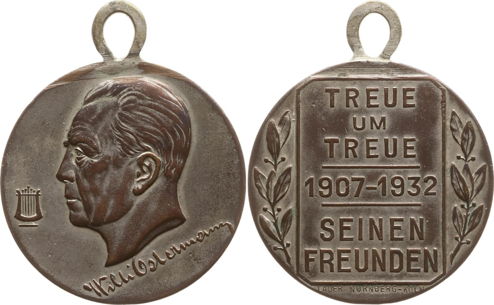 Köln Stadt Tragbare Bronzemedaille 1932 v Lauer Nürnberg auf den