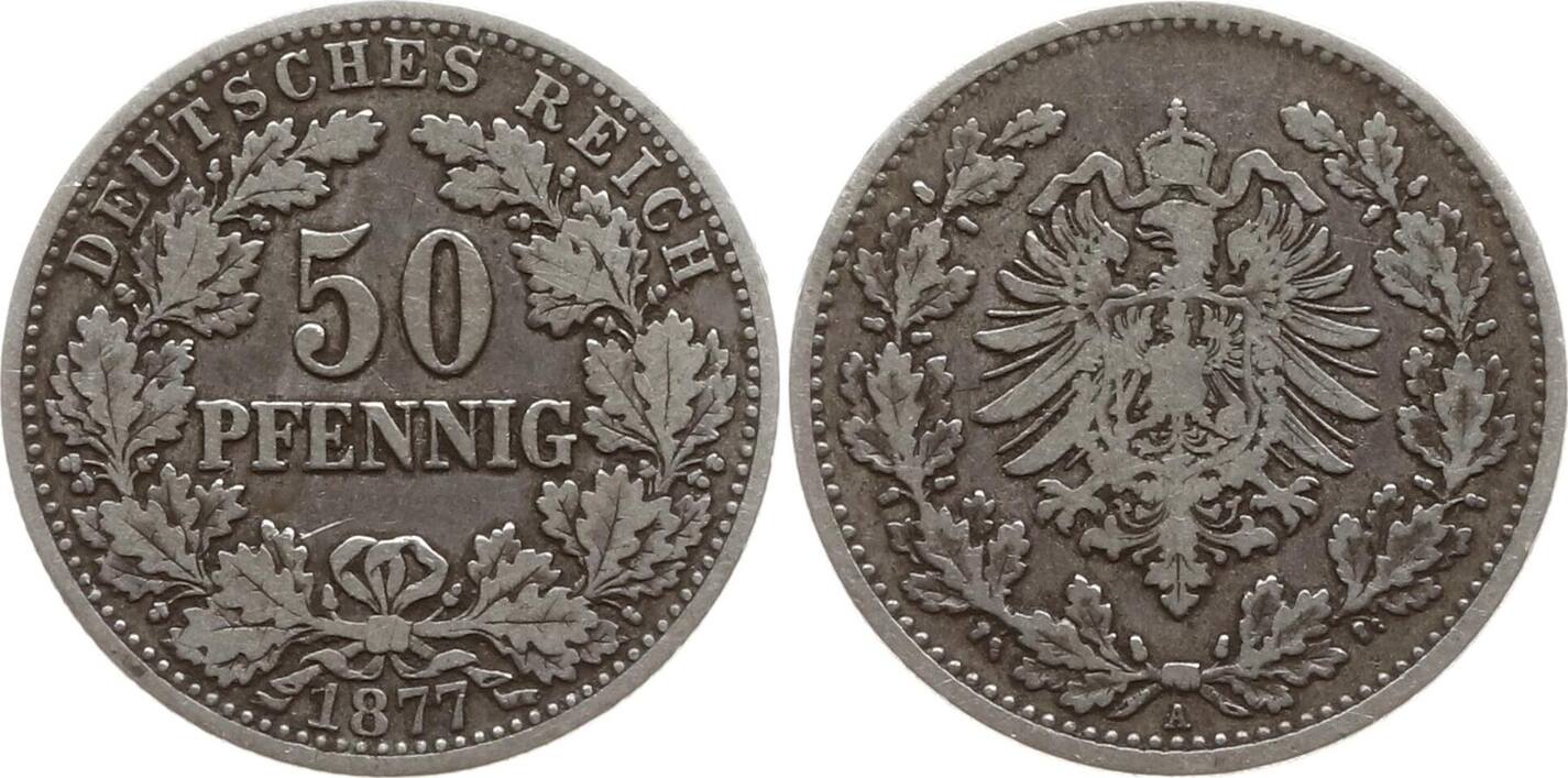 Kaiserreich Deutschland 50 Pfennig 1877 A Sehr schön Schön sehr