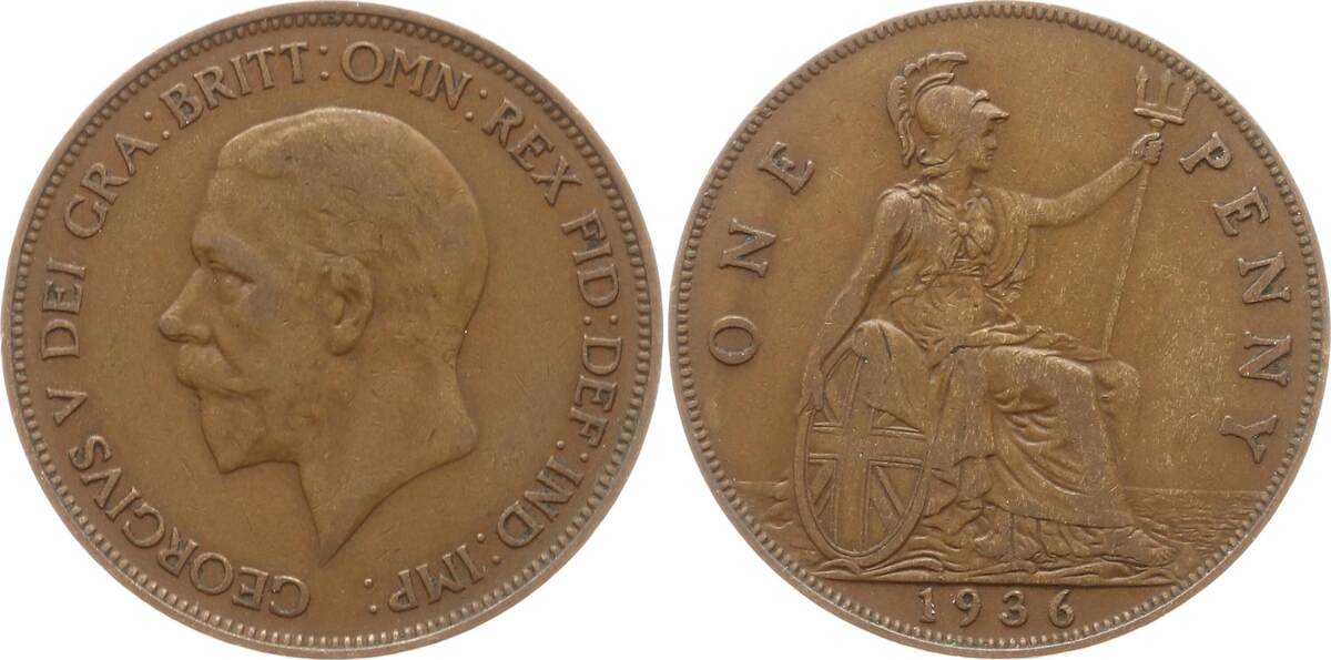 Großbritannien 1 Penny 1936 George V 1910 1936 Sehr schön MA Shops