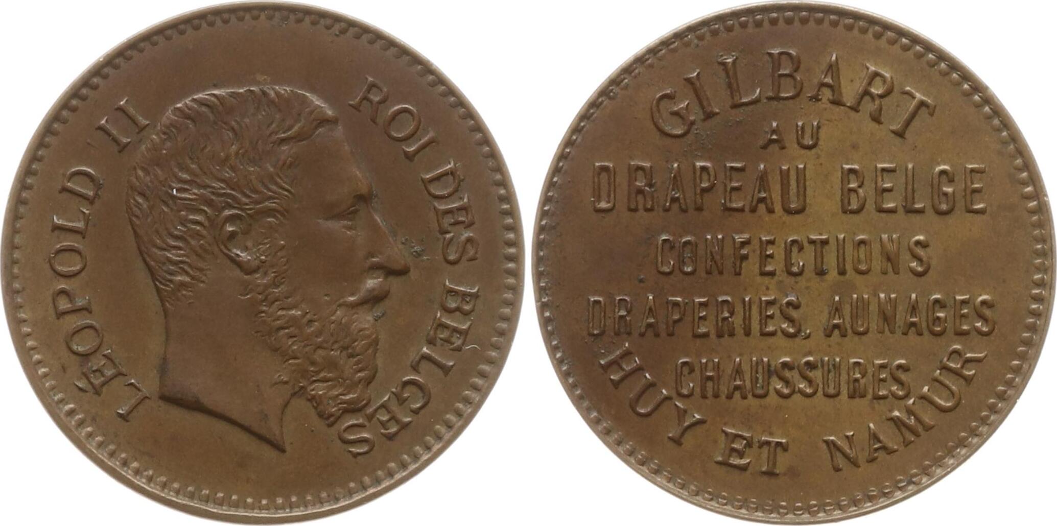 Belgien Königreich Wallonien Kleine Bronzemedaille o J Leopold II